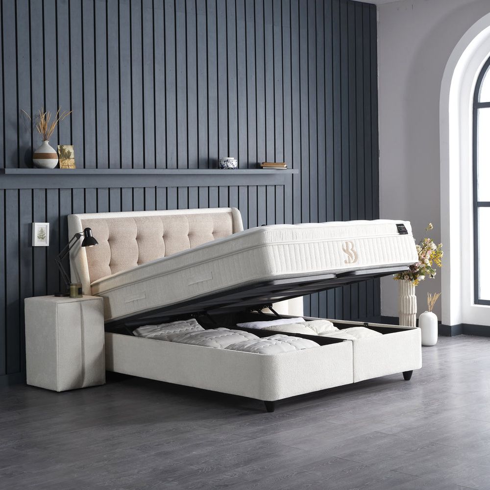 Boxspring met opbergruimte Perlabedd
