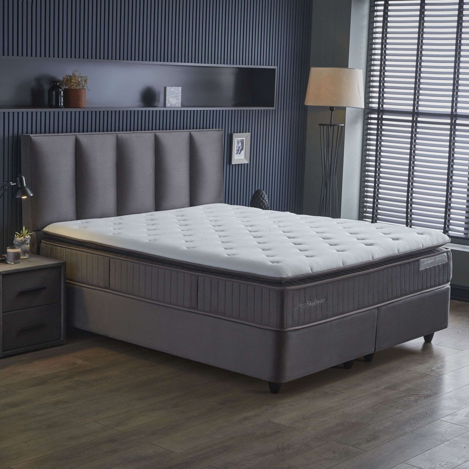 Boxspring met opbergruimte Selene Antraciet