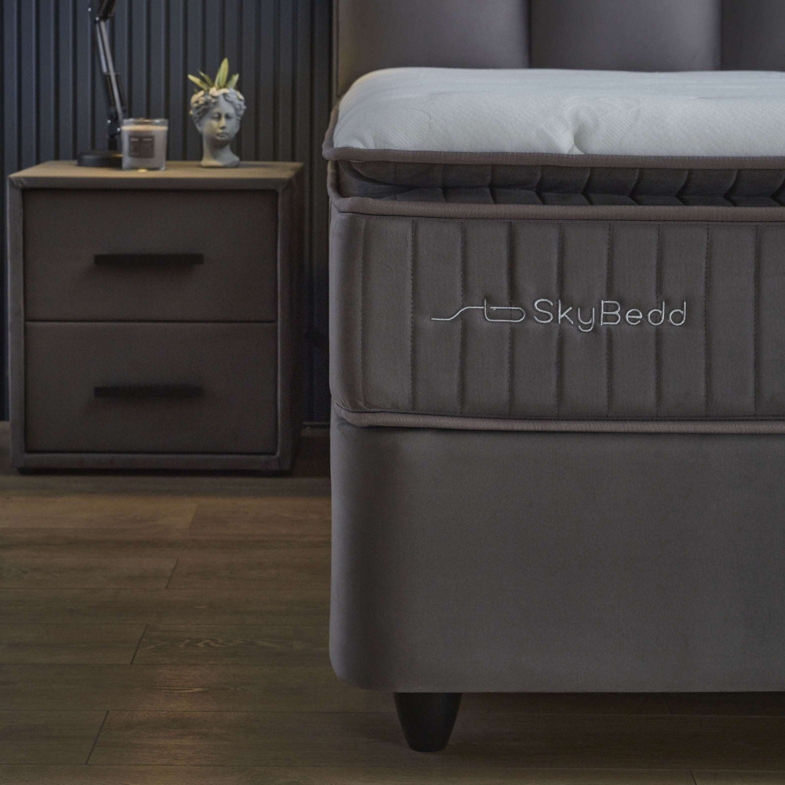 Boxspring met opbergruimte Selene Antraciet