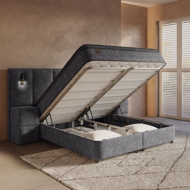 Boxspring met opbergruimte Onyx XL - gratis nachtkastjes