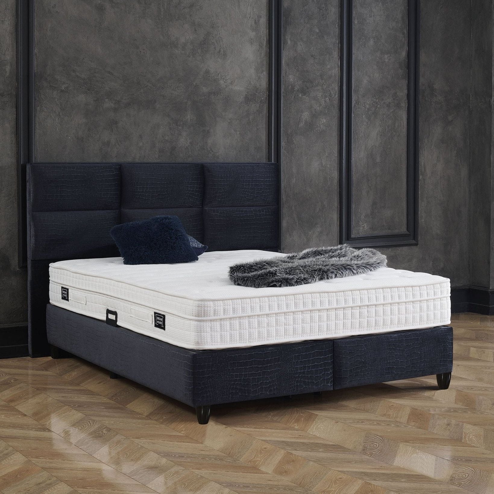 Boxspring met opbergruimte Mississippi Zwart - 2 gratis Nanotech™ kussens
