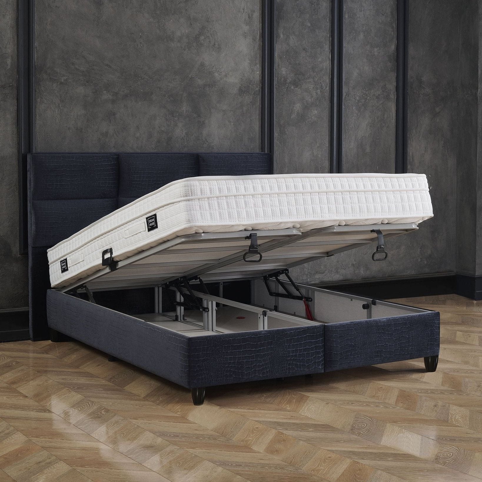Boxspring met opbergruimte Michigan Zwart