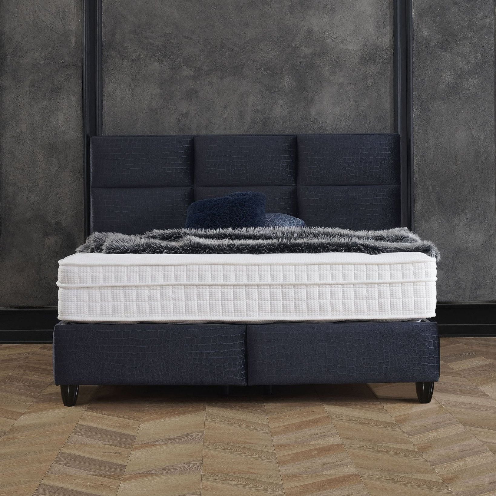 Boxspring met opbergruimte Michigan Zwart