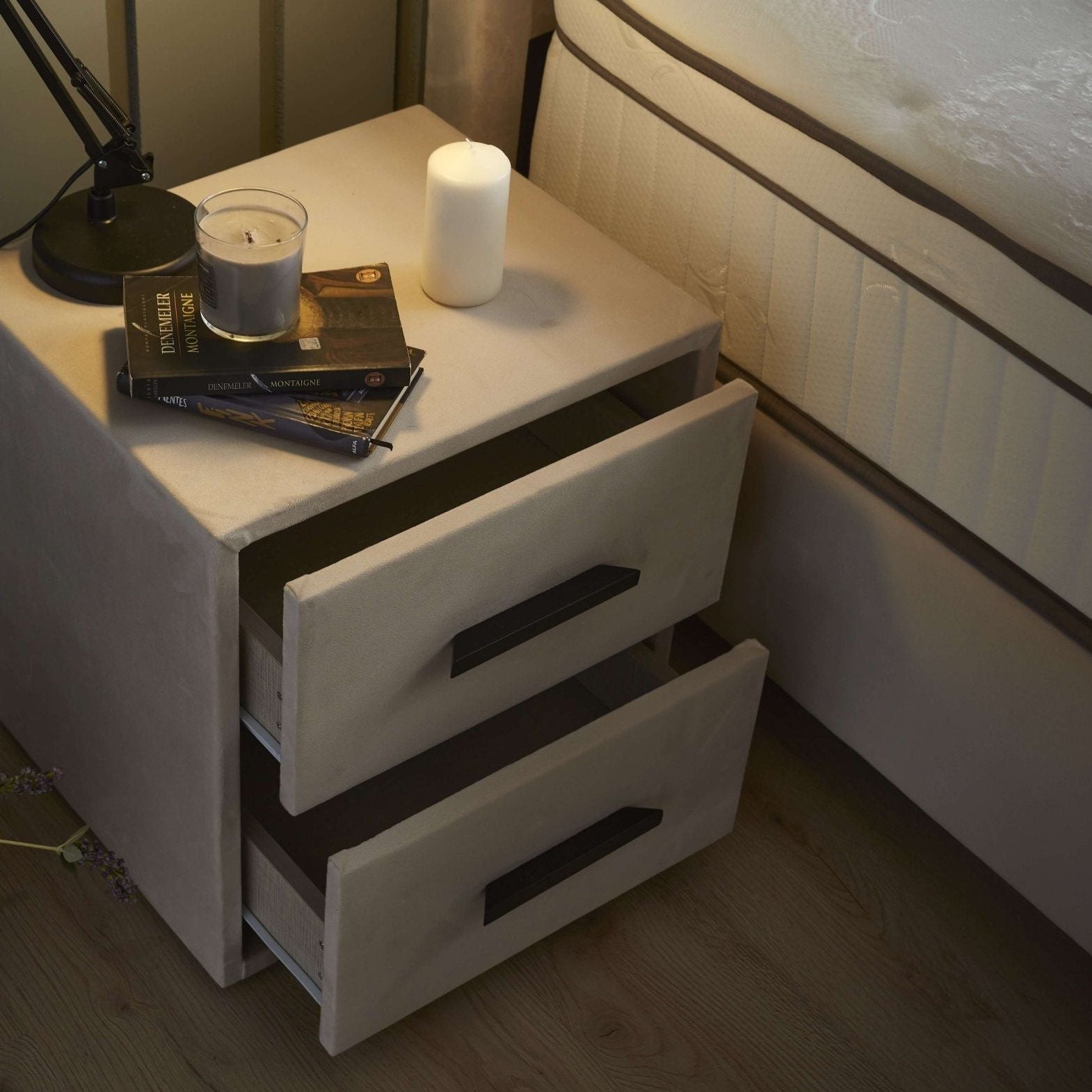 Boxspring met opbergruimte Matt Beige