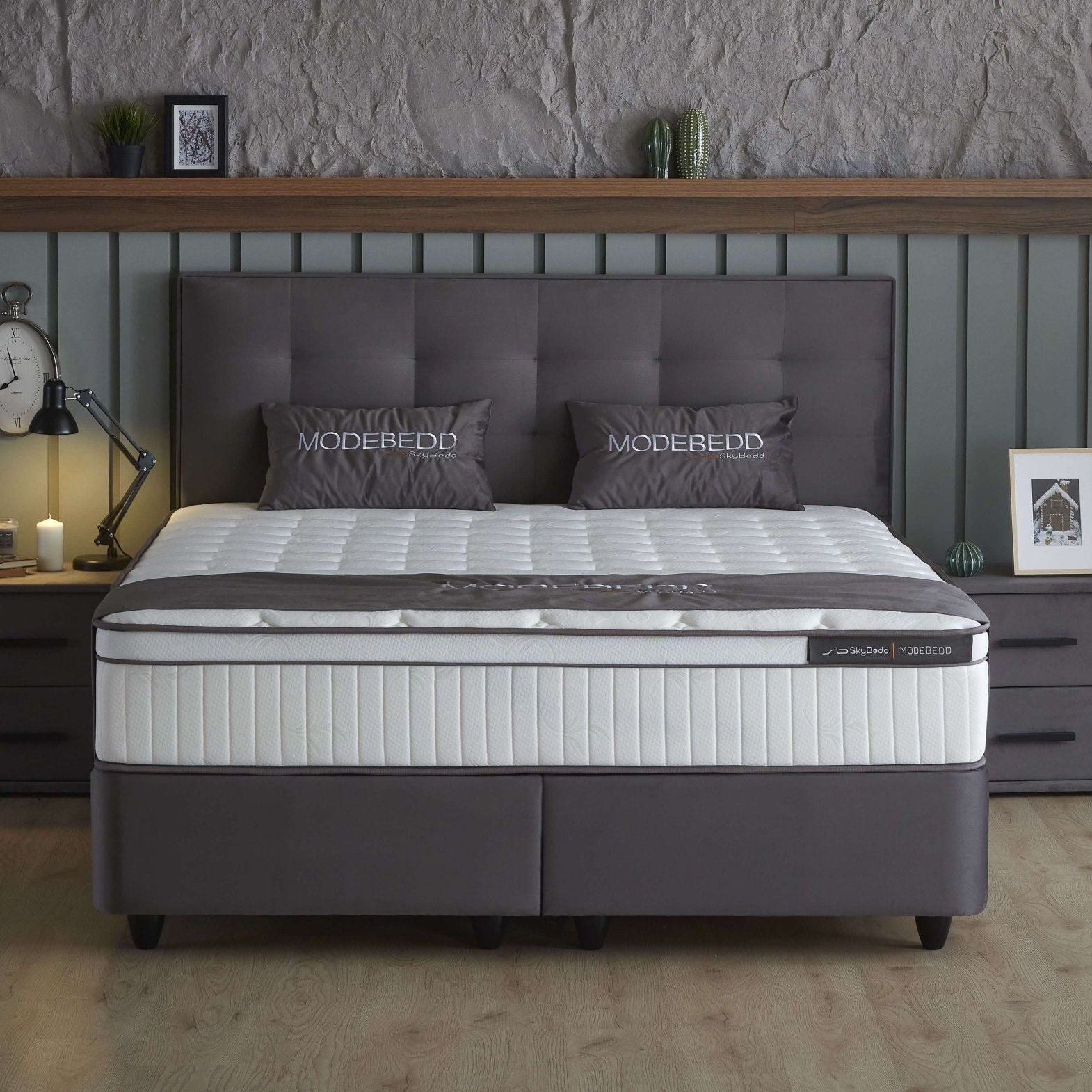 Boxspring met opbergruimte Matt Antraciet