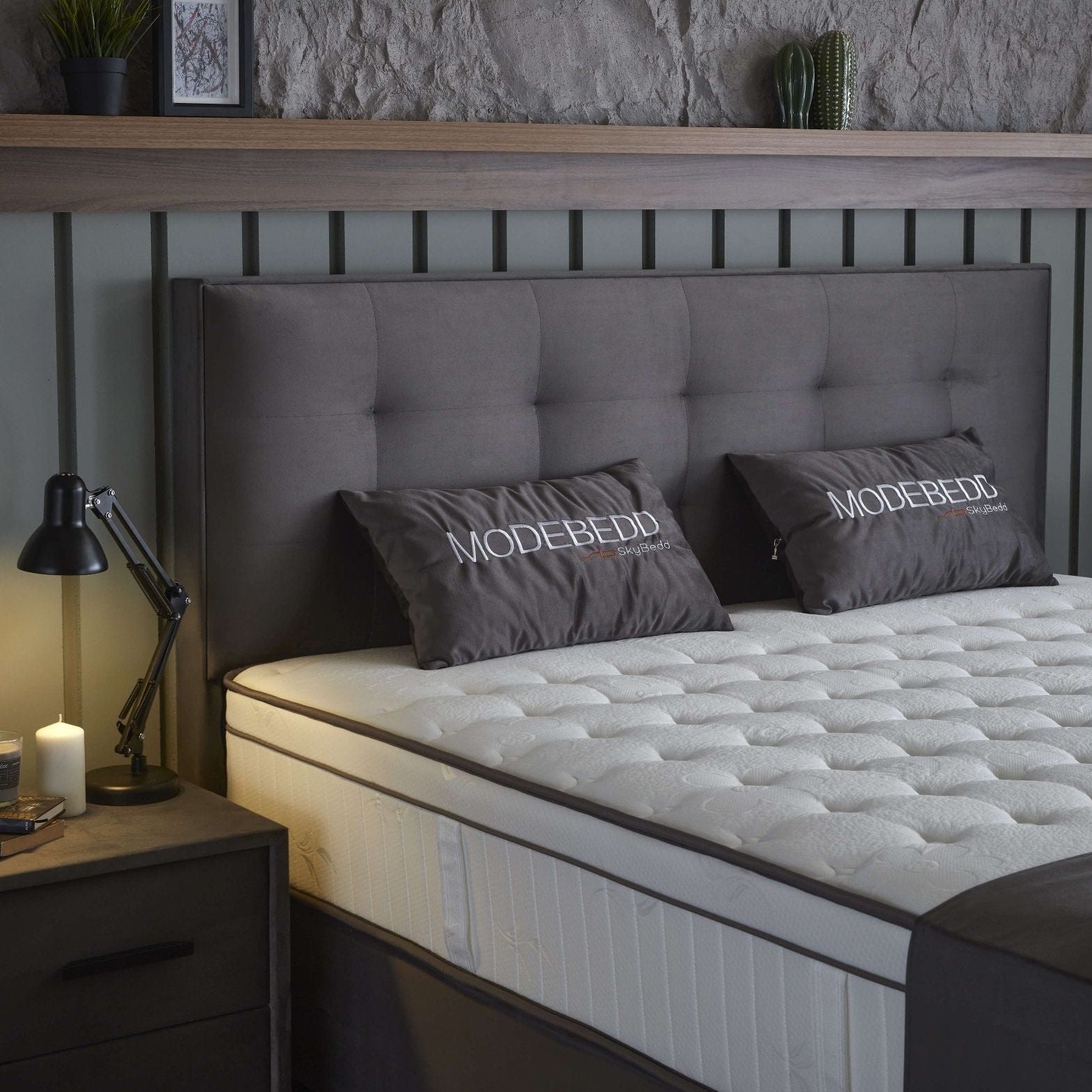 Boxspring met opbergruimte Matt Antraciet