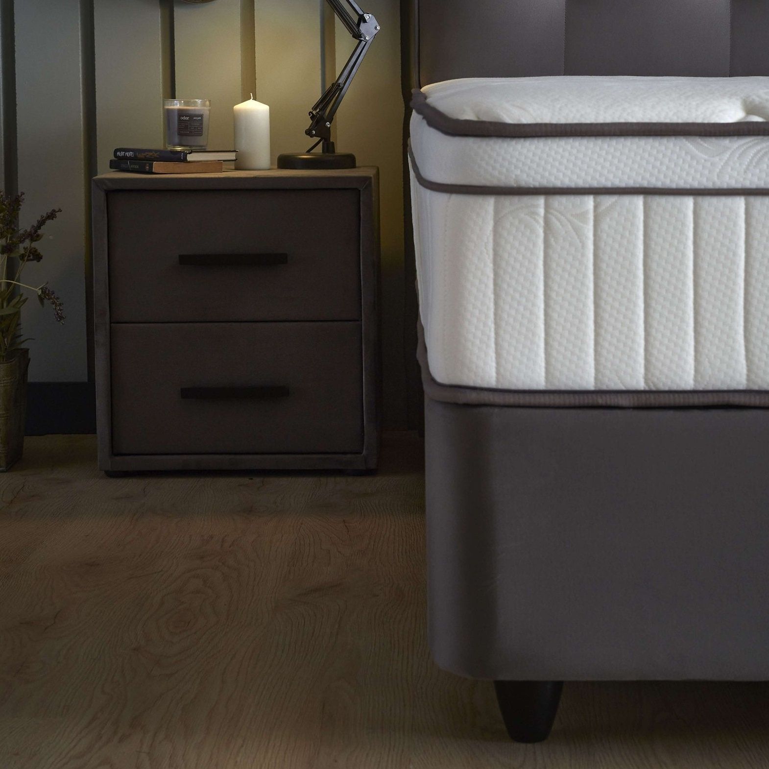 Boxspring met opbergruimte Matt Antraciet