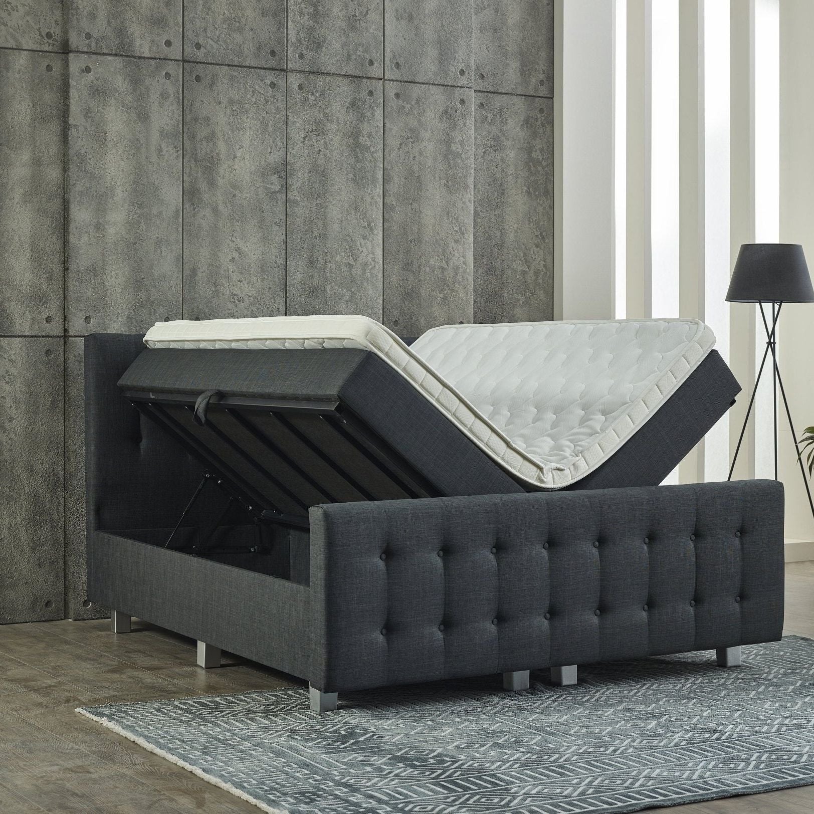 Opbergboxspring met voetbord Shurgard - 2 gratis Nanotech™ kussens